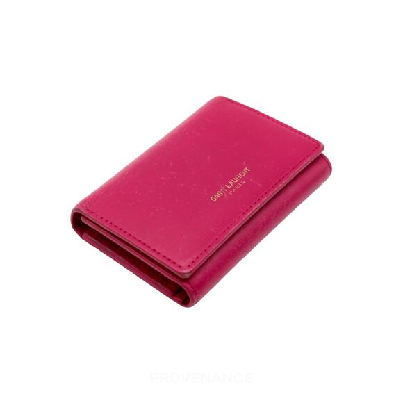 🔴 Saint Laurent Paris SLP Key Card Wallet - Pink Leather - Picture 4 of 7